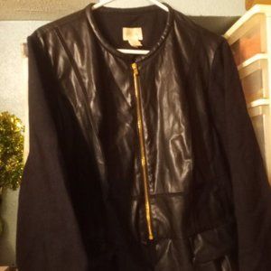 Chico's Faux Leather Shacket Women's Size 3